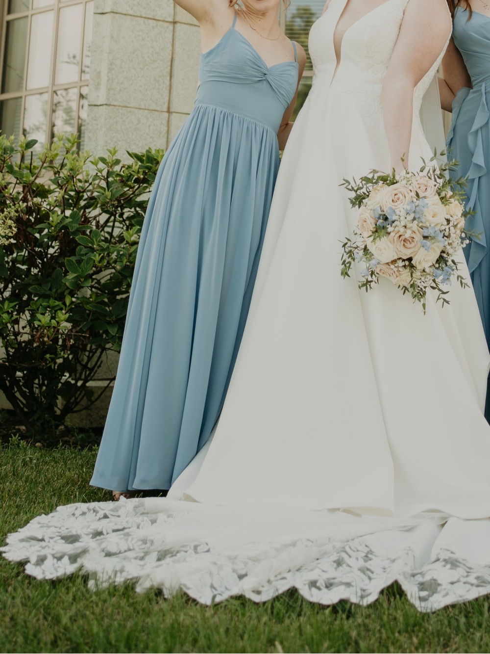 Azaroso Zeya Steel Blue Azazie Dress